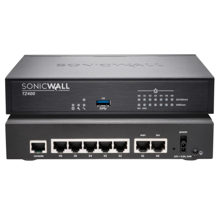 SonicWALL TZ400 UTM Firewall Appliance 4x800MHz cores, 7x1GbE