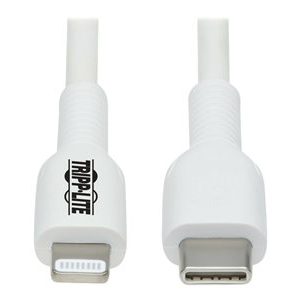 Tripp Lite   Safe-IT USB C to Lightning Sync/Charge Cable, Anti-bacterial MFi Certified White, M/M, USB 2.0, 1M (3.3 ft.) Lightning cable Li… M102AB-01M-WH