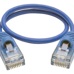 Tripp Lite   1ft Cat5e Cat5 Snagless Molded Slim UTP Patch Cable RJ45 M/M Blue 1′ patch cable 1 ft blue N001-S01-BL
