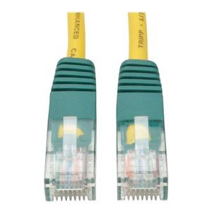 Tripp Lite   10ft Cat5e Cat5 Molded Snagless Crossover Patch Cable RJ45 Yellow 10′ crossover cable 10 ft yellow N010-010-YW