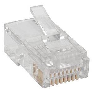 Tripp Lite   RJ45 Modular Connector for Round Stranded UTP Conductor 4-Pair Cat5e, 100 Pack network connector clear N030-100-STR