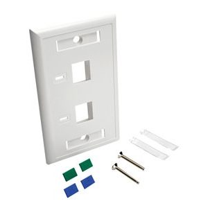 Tripp Lite   Dual Outlet RJ45 Universal Keystone Face Plate / Wall Plate faceplate N042-001-WH