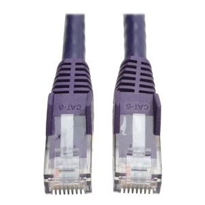 Tripp Lite   Premium Cat6 Gigabit Snagless Molded UTP Patch Cable, 24 AWG, 550 MHz/1 Gbps (RJ45 M/M), Purple, 50 ft. patch cable 50 ft purple N201-050-PU