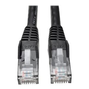 Tripp Lite   Cat6 Gigabit Ethernet GbE Snagless Molded Patch Cable UTP Black RJ45 M/M 75ft 75′ patch cable 75 ft black N201-075-BK
