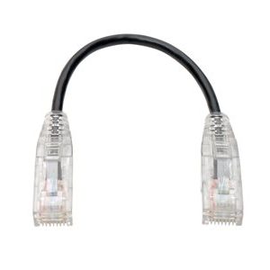 Tripp Lite   Cat6 Gigabit Snagless Molded Slim UTP Patch Cable RJ45 Black 8in patch cable 8 in black N201-S8N-BK
