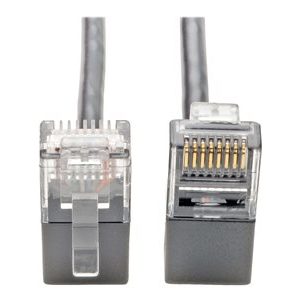 Tripp Lite   Cat6 Gigabit Patch Cable Snagless Right-Angle UTP Slim Gray 2ft patch cable 2 ft gray N201-SR2-GY