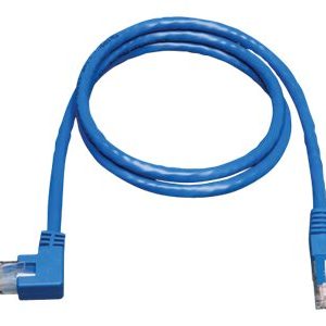 Tripp Lite   5ft Cat6 Gigabit Molded Patch Cable RJ45 Left Angle to Straight M/M Blue 5′ patch cable 5 ft blue N204-005-BL-LA