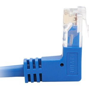 Tripp Lite   Up-Angle Cat6 Gigabit Molded Slim UTP Ethernet Cable (RJ45 Right-Angle Up M to RJ45 M), Blue, 1 ft. patch cable 1 ft blue N204-S01-BL-UP
