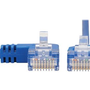 Tripp Lite   Left-Angle Cat6 Gigabit Molded Slim UTP Ethernet Cable (RJ45 Left-Angle M to RJ45 M), Blue, 7 ft. patch cable 7 ft blue N204-S07-BL-LA