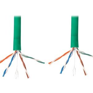 Tripp Lite   1000ft Cat6 Gigabit Bulk Cable Solid CMP Plenum PVC Green 1000′ bulk cable TAA Compliant 1000 ft green N224-01K-GN