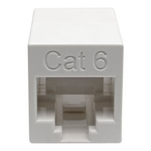 Tripp Lite   Cat6 Straight-Through Modular Compact In-Line Coupler (RJ45 F/F), White, TAA network coupler TAA Compliant white N234-001-WH