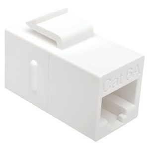 Tripp Lite   Cat6a Straight Through Modular In Line Snap In Coupler RJ45 F/F network coupler TAA Compliant white N235-001-6A