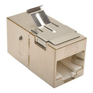 Tripp Lite   Cat6a Straight Through Modular Shielded In Line Snap In Coupler network coupler TAA Compliant silver N235-001-SH-6A