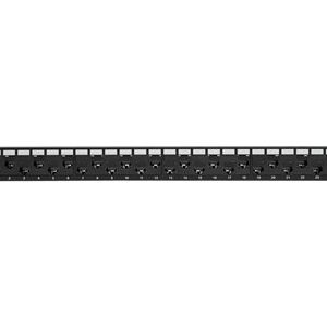 Tripp Lite   24-Port 1U Rack-Mount Cat5e/6 Offset Feed-Through Patch Panel with Cable Management Bar, RJ45 Ethernet, TAA patch panel 1U 19″ TA… N254-024-OF