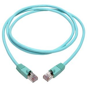 Tripp Lite   Cat6a 10G-Certified Snagless Shielded STP Network Patch Cable (RJ45 M/M), PoE, Aqua, 5 ft. patch cable 5 ft aqua N262-005-AQ