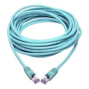 Tripp Lite   Cat6a 10G-Certified Snagless Shielded STP Network Patch Cable (RJ45 M/M), PoE, Aqua, 30 ft. patch cable 30 ft aqua N262-030-AQ