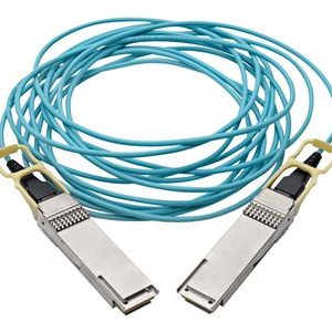Tripp Lite   QSFP28 to QSFP28 Active Optical Cable 100GbE, AOC, M/M, Aqua, 5 m (16.4 ft.) 100GBase-AOC direct attach cable 5 m aqua N28H-05M-AQ