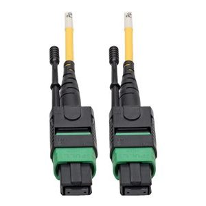 Tripp Lite   MTP/MPO (APC) to 8xLC (UPC) Singlemode Breakout Patch Cable, 40/100 GbE, QSFP+ 40GBASE-PLR4, Plenum, Yellow, 2 m (6.6 ft.) pa… N390-02M-8LC-AP
