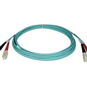 Tripp Lite   5M 10Gb Duplex Multimode 50/125 OM3 LSZH Fiber Optic Patch Cable SC/SC Aqua 16′ 16ft 5 Meter patch cable 5 m aqua blue N806-05M