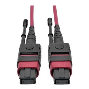 Tripp Lite   MTP/MPO Multimode Patch Cable, 12 Fiber, 40/100 GbE, 40/100GBASE-SR4, OM4 Plenum-Rated (F/F), Push/Pull Tab, Magenta, 1 m (3.3… N845-01M-12-MG