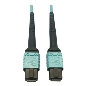 Tripp Lite   400G MTP/MPO Multimode OM4 Plenum-Rated Fiber Cable, 24F MTP/MPO-PC to 24F MTP/MPO-PC, Aqua, 1M network cable 1 m black, aqua N846D-01M-24AAQ