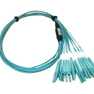 Tripp Lite   400G MTP/MPO Multimode OM4 Plenum-Rated Fiber Breakout Cable, 24F MTP/MPO-PC to (x8) LC Duplex-PC, Aqua, 1M breakout cable 1… N846D-01M-24CAQ