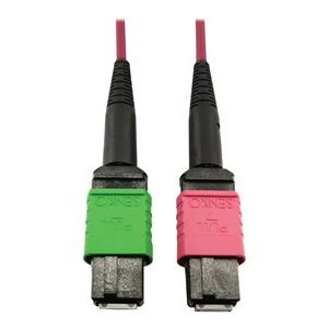 Tripp Lite   400G MTP/MPO Multimode OM4 Plenum-Rated Fiber Cable, MTP/MPO-APC to MTP/MPO-UPC (F/F), Magenta, 3M network cable 3 m black, m… N846D-03M-16BMG