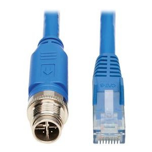 Tripp Lite   M12 X-Code Cat6 1G UTP CMR-LP Ethernet Cable (M12 M/RJ45 M), IP68, PoE, Blue, 3 m (9.8 ft.) network cable 10 ft blue NM12-602-03M-BL