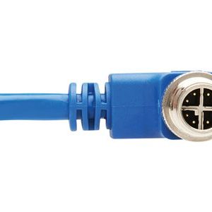 Tripp Lite   M12 X-Code Cat6 1G UTP CMR-LP Ethernet Cable (Right-Angle M/M), IP68, PoE, Blue, 3 m (9.8 ft.) network cable 10 ft blue NM12-603-03M-BL