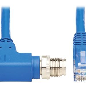 Tripp Lite   M12 X-Code Cat6 1G UTP CMR-LP Ethernet Cable (Right-Angle M12 M/RJ45 M), IP68, PoE, Blue, 2 m (6.6 ft.) network cable 6.6 ft… NM12-604-02M-BL