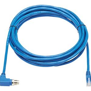 Tripp Lite   M12 X-Code Cat6 1G UTP CMR-LP Ethernet Cable (Right-Angle M12 M/RJ45 M), IP68, PoE, Blue, 5 m (16.4 ft.) network cable 16.4 f… NM12-604-05M-BL