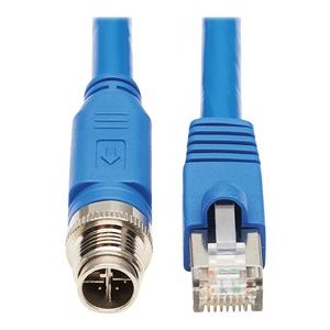 Tripp Lite   M12 X-Code Cat6a 10G F/UTP CMR-LP Shielded Ethernet Cable (M12 M/RJ45 M), IP68, PoE, Blue, 1 m (3.3 ft.) network cable TAA Co… NM12-6A2-01M-BL
