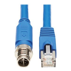 Tripp Lite   M12 X-Code Cat6a 10G F/UTP CMR-LP Shielded Ethernet Cable (M12 M/RJ45 M), IP68, PoE, Blue, 3 m (9.8 ft.) network cable TAA Co… NM12-6A2-03M-BL