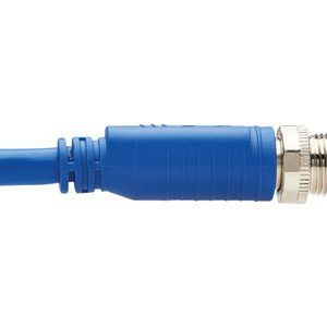 Tripp Lite   M12 X-Code Cat6a 10G F/UTP CMR-LP Shielded Ethernet Cable (Right-Angle M/M), IP68, PoE, Blue, 2 m (6.6 ft.) network cable TAA… NM12-6A3-02M-BL