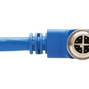 Tripp Lite   M12 X-Code Cat6a 10G F/UTP CMR-LP Shielded Ethernet Cable (Right-Angle M12 M/RJ45 M), IP68, PoE, Blue, 1 m (3.3 ft.) network… NM12-6A4-01M-BL