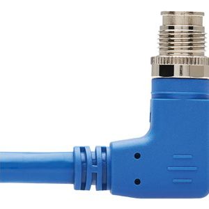 Tripp Lite   M12 X-Code Cat6a 10G F/UTP CMR-LP Shielded Ethernet Cable (Right-Angle M12 M/RJ45 M), IP68, PoE, Blue, 5 m (16.4 ft.) network… NM12-6A4-05M-BL
