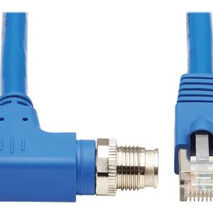 Tripp Lite   M12 X-Code Cat6a 10G F/UTP CMR-LP Shielded Ethernet Cable (Right-Angle M12 M/RJ45 M), IP68, PoE, Blue, 10 m (32.8 ft.) networ… NM12-6A4-10M-BL