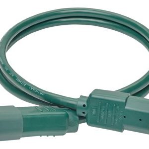 Tripp Lite   3ft Computer Power Extension Cord 10A 18 AWG C14 to C13 Green 3′ power extension cable IEC 60320 C14 to IEC 60320 C13 3 ft P004-003-AGN