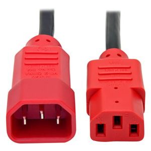 Tripp Lite   4ft Computer Power Cord Extension Cable C14 to C13 Red 10A 18AWG 4′ power extension cable IEC 60320 C14 to IEC 60320 C13 4 ft P004-004-RD