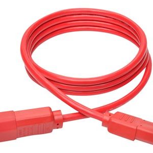 Tripp Lite   6ft Computer Power Extension Cord 10A 18 AWG C14 to C13 Red 6′ power extension cable IEC 60320 C14 to IEC 60320 C13 6 ft P004-006-ARD