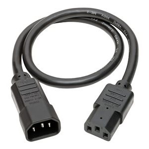 Tripp Lite   2ft Power Cord Extension Cable C14 to C13 Heavy Duty 15A 14AWG 2′ power cable IEC 60320 C13 to IEC 60320 C14 2 ft P005-002