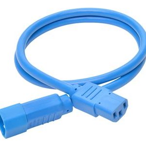 Tripp Lite   3ft Heavy Duty Power Extension Cord 15A 14 AWG C14 C13 Blue 3′ power extension cable IEC 60320 C14 to IEC 60320 C13 3 ft P005-003-ABL