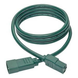 Tripp Lite   6ft Heavy Duty Power Extension Cord 15A 14 AWG C14 C13 Green 6′ power extension cable IEC 60320 C14 to IEC 60320 C13 6 ft P005-006-AGN