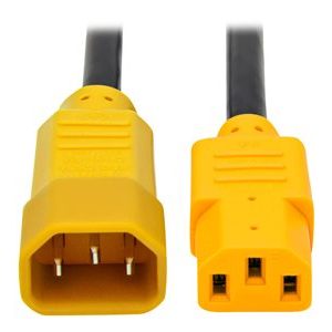 Tripp Lite   6ft Power Cord Extension Cable C14 to C13 Heavy Duty Yellow 15A 14AWG 6′ power cable IEC 60320 C13 to IEC 60320 C14 6 ft P005-006-YW