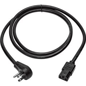 Tripp Lite   Desktop Computer Power Cord, Right-Angle 5-15P to C13 Heavy Duty, 15A, 125V, 14 AWG, 6 ft., Black power cable NEMA 5-15P to IEC… P007-006-15D