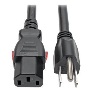 Tripp Lite   IEC-320-C13 to NEMA 5-15P Power Cord Locking C13 Connector, 15A, 125V, 14 AWG, 3 ft., Black power cable IEC 60320 C13 to NEMA 5-15P… P007-L03