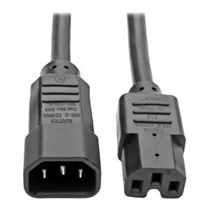 Tripp Lite   10ft Computer Power Cord Cable C14 to C15 Heavy Duty 15A 14AWG 10′ power cable IEC 60320 C15 to IEC 60320 C14 10 ft P018-010