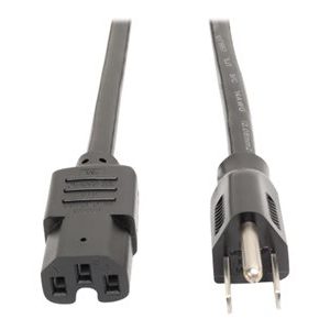 Tripp Lite   4ft Power Cord Cable 5-15P to C15 Heavy Duty 15A 14AWG 4′ power cable NEMA 5-15 to IEC 60320 C15 4 ft P019-004