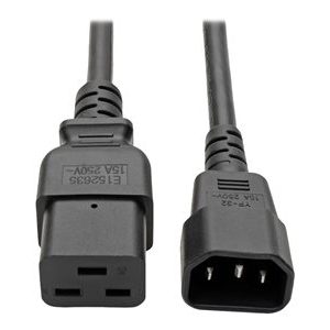 Tripp Lite   2ft Power Cord Extension Cable C19 to C14 Heavy Duty 15A 14AWG 2′ power cable IEC 60320 C19 to IEC 60320 C14 2 ft P047-002