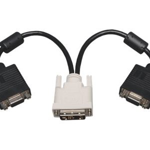 Tripp Lite   1ft DVI to VGA Splitter Adapter Converter DVI-A Analog M to 2x HD15F 1′ VGA splitter 1 ft P120-001-2